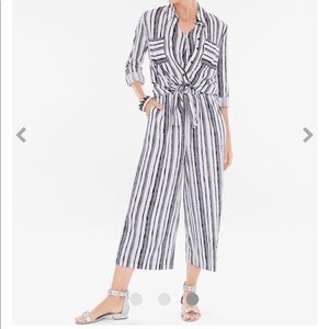 Chico’s Gaucho 2-piece Striped Jumpsuit, size 1